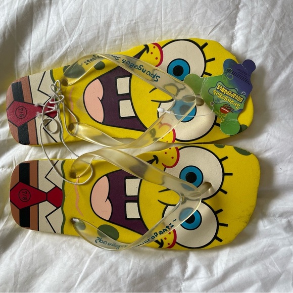 NWT Vintage SpongeBob flip flops 7/8 - Picture 1 of 4
